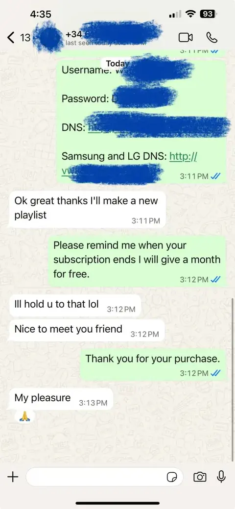 WhatsApp chat with a satisfied IPTVIVA customer (3/7)