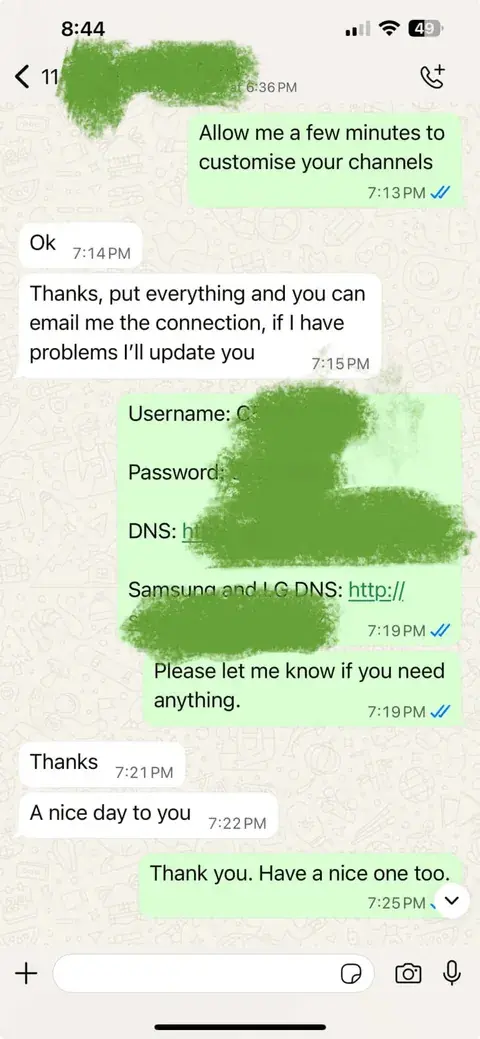 WhatsApp chat with a satisfied IPTVIVA customer (7/7)